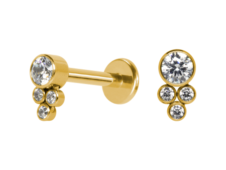 LABRET AÇO PVD GOLD R/I INDIANO C/ ZIRCÔNIA MOD4