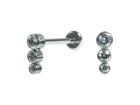 LABRET AÇO R/I MINI CLUSTER 3 PEDRAS – AÇO