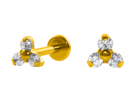 LABRET AÇO R/I TRINITY C/ ZIRCÔNIA 4:3 – PVD GOLD
