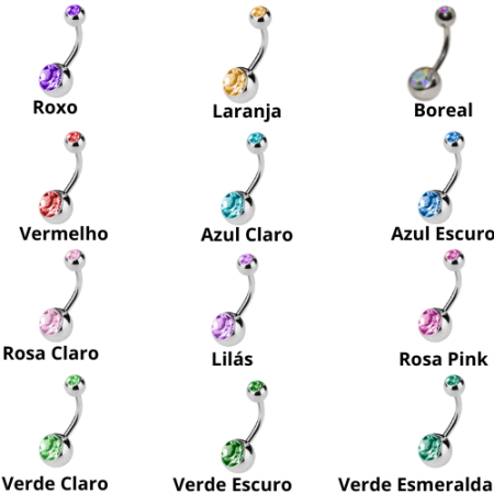 BANANA BELL AÇO C/ STRASS 2 PEDRAS – AZUL ESCURO