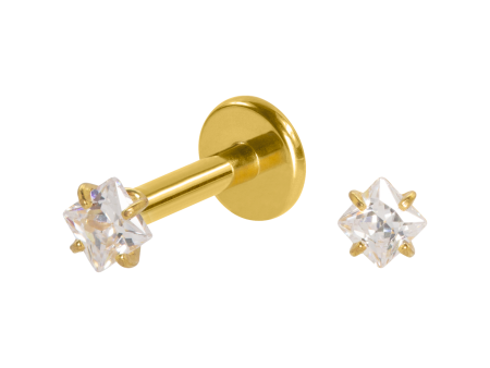 LABRET AÇO PVD PUSH PIN C/ ZIRCÔNIA QUADRADA – 1.2 X 8 X 2MM