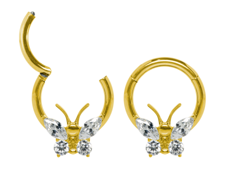 SEGMENTO CLICKER TITANIO BORBOLETA – PVD GOLD