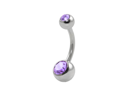 BANANA BELL AÇO C/ STRASS 2 PEDRAS – LILÁS