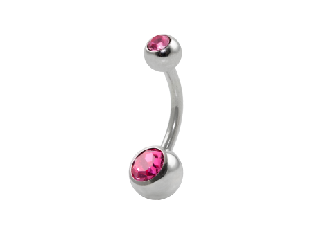 BANANA BELL AÇO C/ STRASS 2 PEDRAS – ROSA PINK