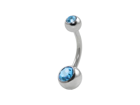 BANANA BELL AÇO C/ STRASS 2 PEDRAS – AZUL CLARO