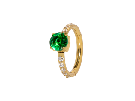 SEGMENTO CLICKER TITÂNIO PVD C/ ZIRCÔNIA CRISTAL/ VERDE – 1.2 X 8MM
