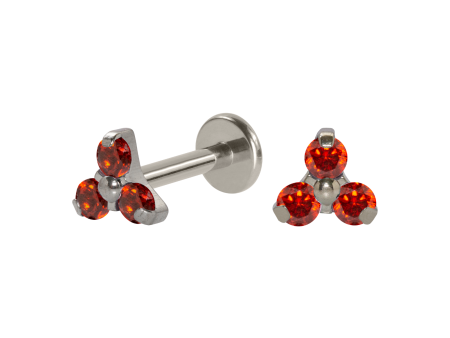 LABRET TITÂNIO R/I TRINITY C/ ZIRCÔNIA 5/4MM – VERMELHO
