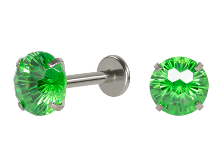 LABRET TITÂNIO R/I C/ ZIRCÔNIA VERDE – 1.2 X 8 X 6MM