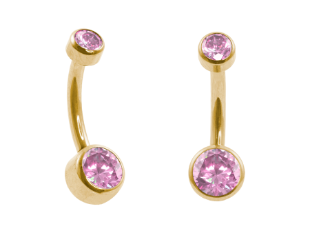 BANANA BELL AÇO PVD GOLD R/I FLAT – ROSA