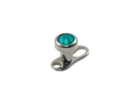 MICRODERMAL TITÂNIO C/ STRASS – VERDE ESMERALDA – 4MM