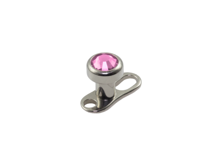 MICRODERMAL TITÂNIO C/ STRASS – ROSA CLARO – 4MM