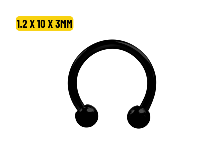 FERRADURA TITÂNIO PVD BLACK – 1.2 X 10 X 3MM