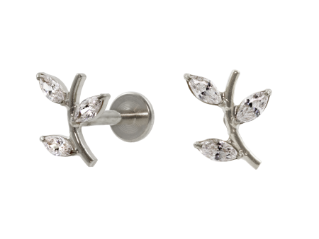 LABRET TITÂNIO R/I GALHO C/ ZIRCÔNIA – NATURAL