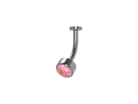 FLOATING NAVEL AÇO R/I C/ ZIRCÔNIA – ROSA CLARO