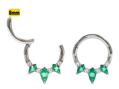 SEGMENTO CLICKER TITÂNIO FRONTAL C/ ZIRCÔNIA VERDE – 8MM