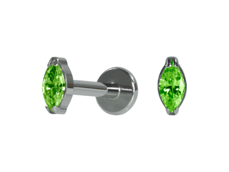 LABRET TITÂNIO R/I PONTO DE LUZ NAVETE VERDE – 2 /4.5MM