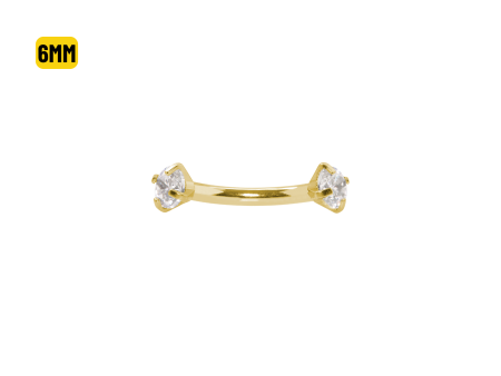 MICRO-CURVO AÇO PVD GOLD R/I C/ ZIRCÔNIA – 6MM