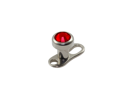 MICRODERMAL TITÂNIO C/ STRASS VERMELHO – 4MM
