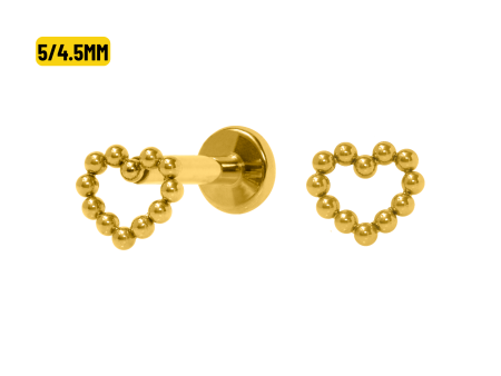 LABRET TITÂNIO R/I CORAÇÃO VAZADO PVD GOLD – 5/4.5MM
