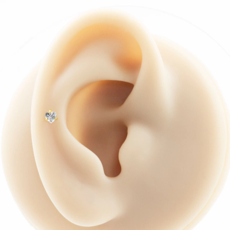 LABRET TITÂNIO R/I CORAÇÃO C/ ZIRCÔNIA