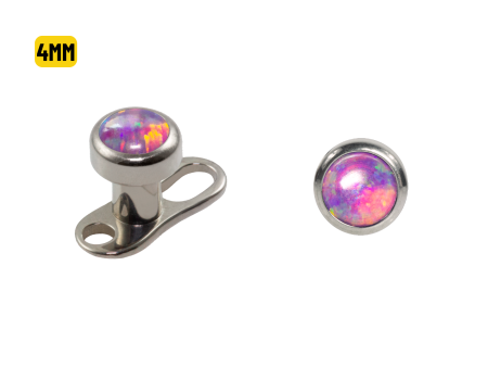 MICRODERMAL TITÂNIO C/ OPALA LILÁS – 4MM