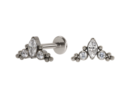 LABRET TITÂNIO R/I CLUSTER INDIANO 3 PEDRAS