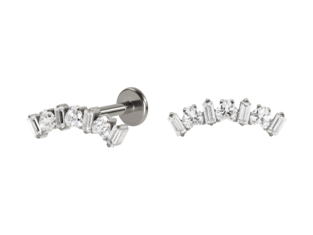 LABRET TITÂNIO R/I CLUSTER CORAÇÕES C/ ZIRCÔNIA – NATURAL