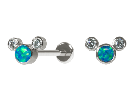 LABRET TITÂNIO R/I MICKEY OPALA – VERDE