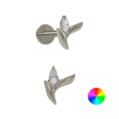 LABRET TITÂNIO R/I RAMO PEQUENO C/ ZIRCÔNIA