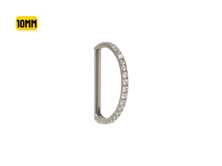 MEIA ARGOLA CLICKER TITÂNIO INTEIRA C/ PEDRA – 10MM