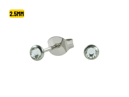 PAR BRINCO TITÂNIO FLAT C/ ZIRCÔNIA – 2.5MM