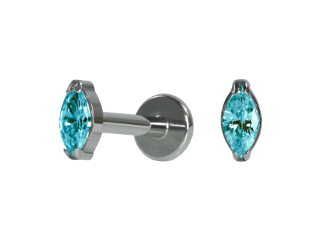 LABRET TITÂNIO R/I PONTO DE LUZ NAVETE AZUL – 2 /4.5MM