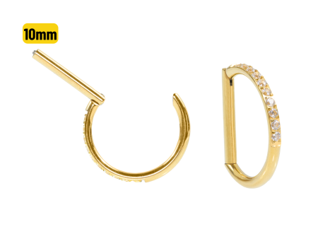 MEIA ARGOLA CLICKER TITÂNIO PVD METADE CRAVEJADA – 10MM
