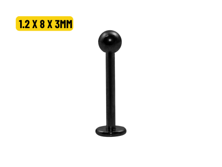 LABRET PVD BLACK 1.2 X 8 X 3MM