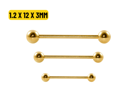 MICRO RETO TITÂNIO PVD GOLD – 1.2 X 12 X 3MM