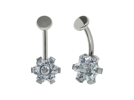 FLOATING NAVEL TITÂNIO R/I FLOR C/ ZICÔNIA – 1.6 X 12 X 4/6MM