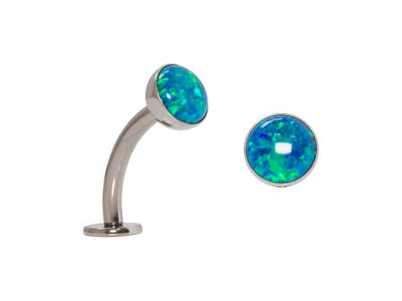 FLOATING NAVEL TITÂNIO R/I C/ OPALA VERDE – 1.6 X 10 X 5/5MM