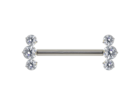 MAMILO TITÂNIO PUSH PIN CLUSTER 3 ZIRCÔNIAS