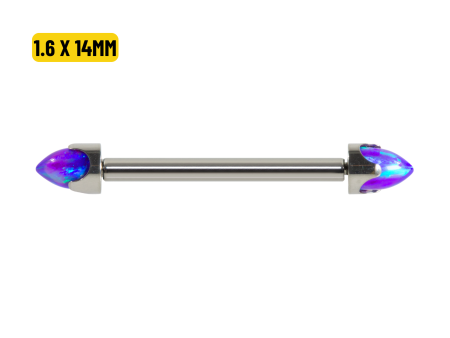 MAMILO TITÂNIO R/I C/ OPALA AZUL – 1.6 X 14MM