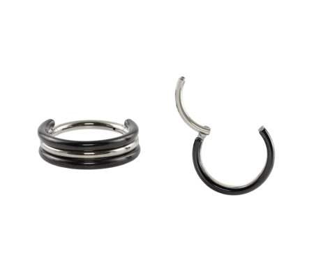 SEGMENTO CLICKER TIT 3 FILEIRAS NATURAL/ PVD BLACK – 1.2X10
