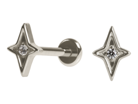 LABRET TITÂNIO R/I ESTRELA C/ ZIRCÔNIA