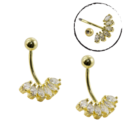 MICRO CURVO CLUSTER 6 PEDRAS – BANHADO A OURO