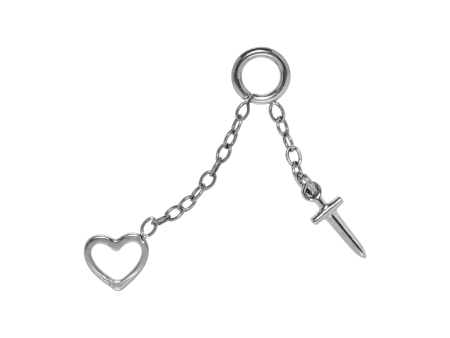 CORRENTE TITÂNIO C/ PINGENTE ADAGA/ CORAÇÃO – 20MM