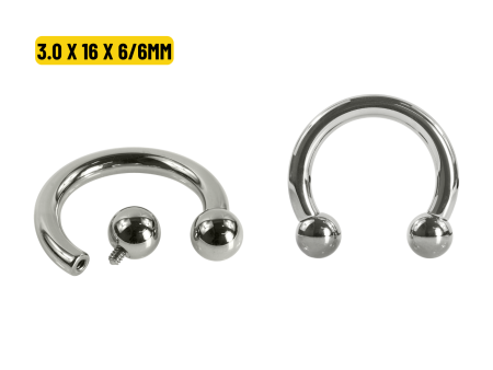 FERRADURA TITÂNIO R/INTERNA – 3.0 X 16 X 6/6MM