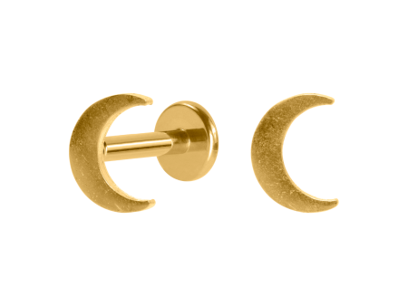 LABRET AÇO PVD GOLD R/I LUA