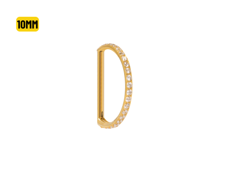 MEIA ARGOLA CLICKER TITÂNIO PVD INTEIRA C/ PEDRA – 10MM