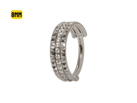 SEGMENTO CLICKER TITÂNIO TRABALHADA C/ PEDRA – 8MM