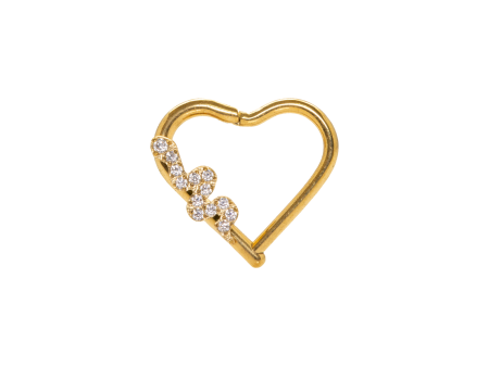 HEART TITÂNIO CLICKER  PVD GOLD SNAKE CRAVEJADA – DIREITO