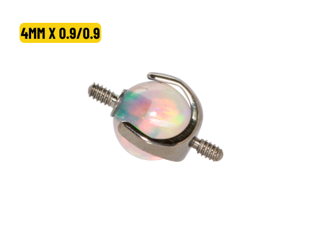 BOLINHA TITÂNIO R/I DUPLO C/ OPALA BOREAL – 4MM X 0.9/0.9