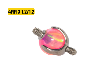 BOLINHA TITÂNIO R/I DUPLO C/ OPALA PINK – 4MM X 1.2/1.2
